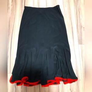 Joseph Ribkoff Trumpet Hem Skirt with red trim